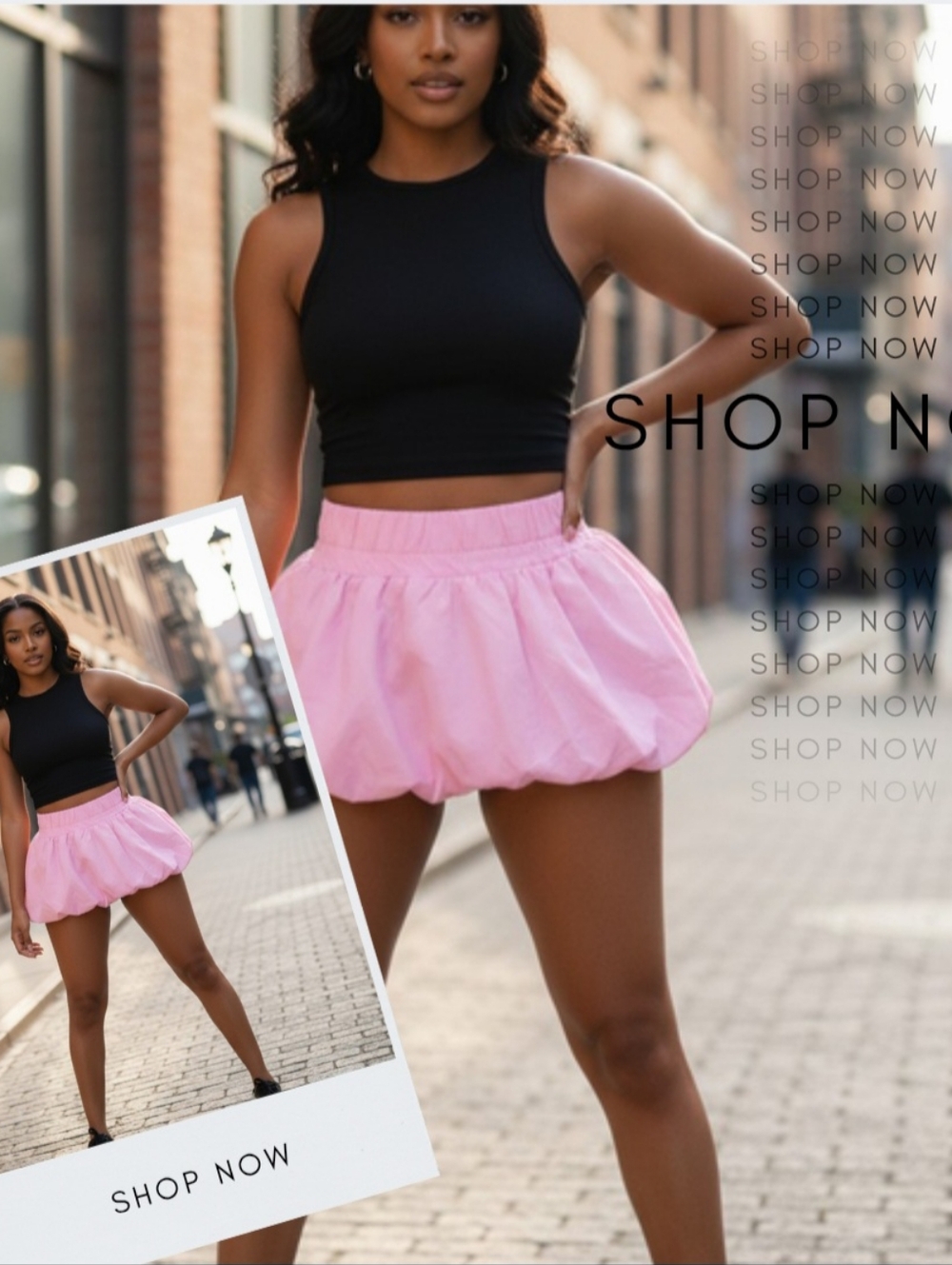 MISSES - The PINK POPLIN Bubble Skirt